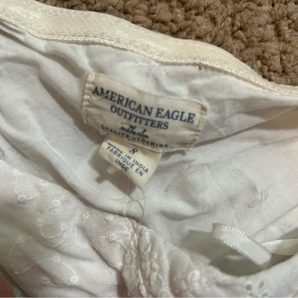 American Eagle White Patchwork Strapless Midi Dre… - image 7